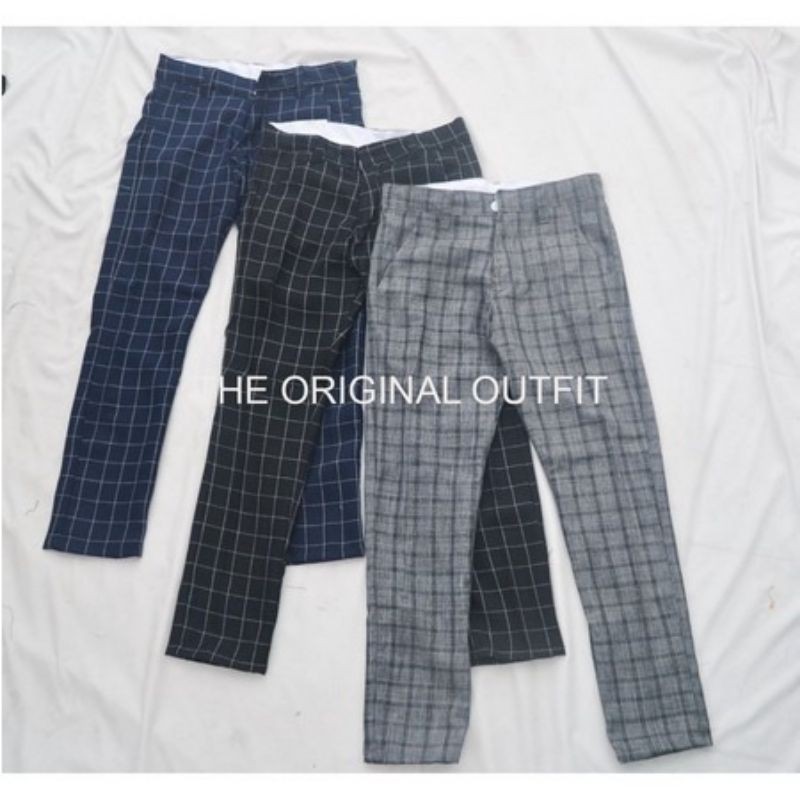 CELANA PANJANG TARTAN SEMI WOL ORIGINAL DISTRO MOTIF KOTAK KOTAK [COD]