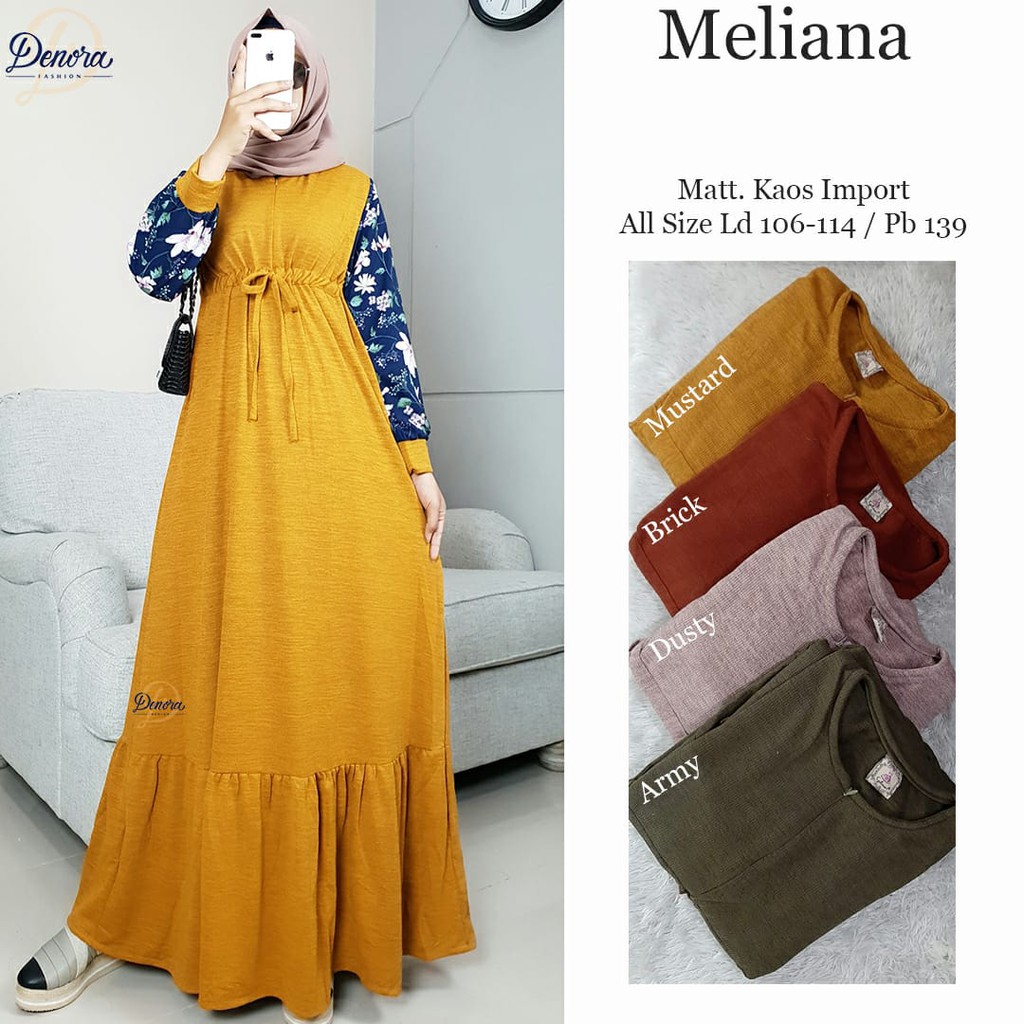 Dress Gamis Meliana Denora Bahan Kaos Import