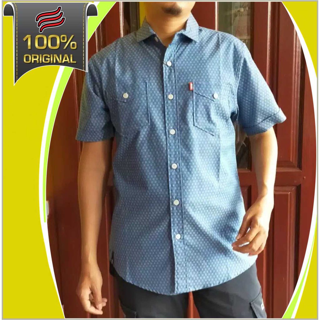 Kemeja Pendek Motif MXC / Kemeja Pendek Katun MXC
