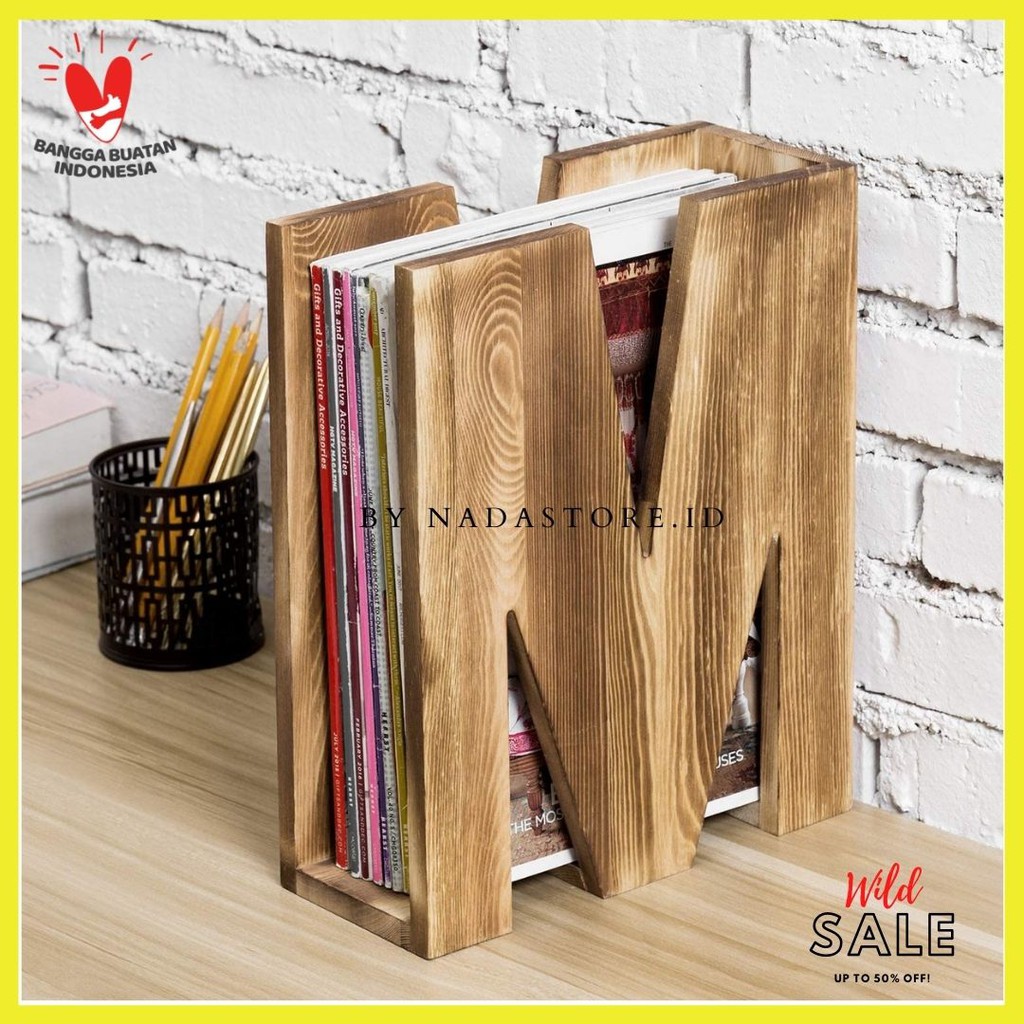 SUBLIMELY PREMIUM SOLID WOOD File Holder Magazine Newspaper Rack A4 Box Desktop Organizer W009