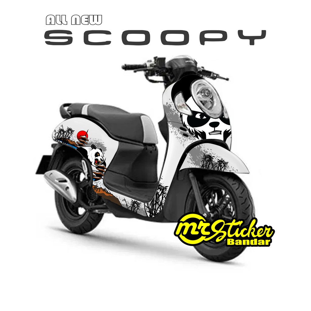 Decal Scoopy full body Dekal Sticker New Fi Baru 2021 PRESTIGE motif panda putih