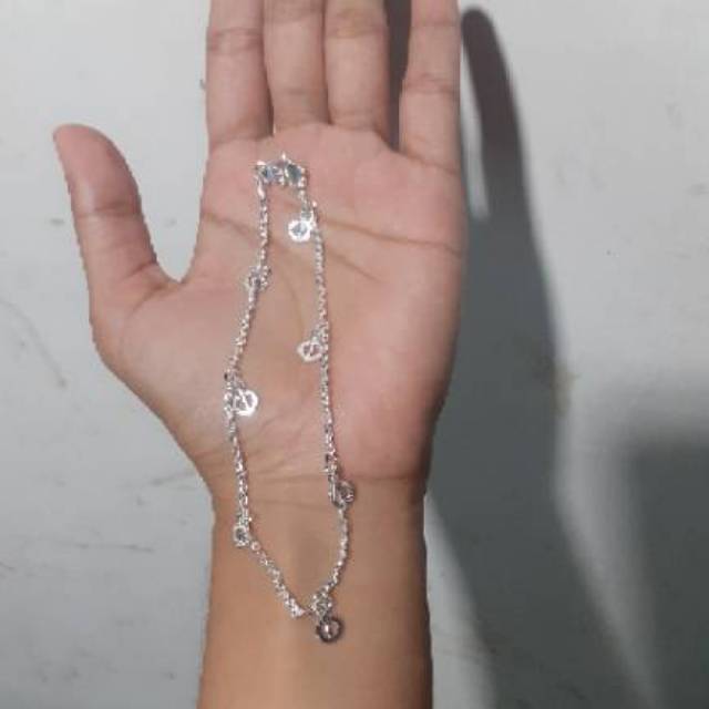 Gelang kaki dewasa perak murni