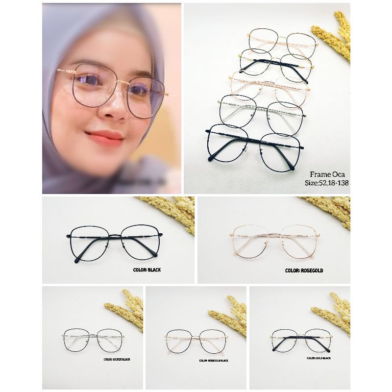 Frame Kacamata Minus Oca - Kacamata Minus Besi stainless Wanita Cewek