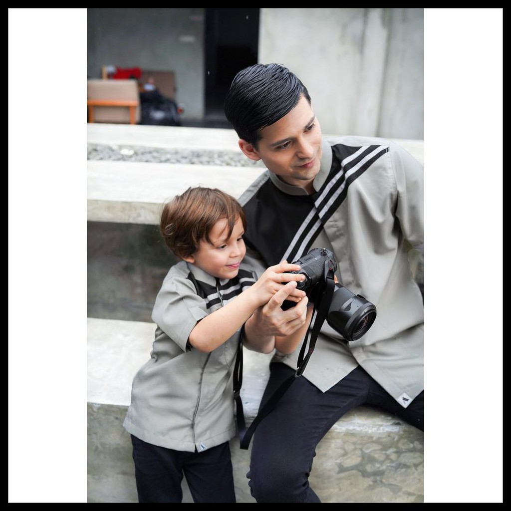 Baju Koko Al Achwan Couple Sharnaz Grey Ayah Anak Abu Ada Ukuran Jumbo