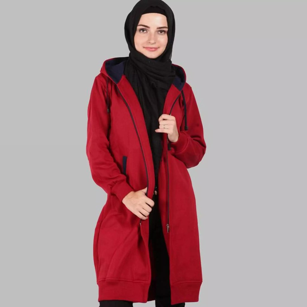 Promo Jaket Bolak-Balik Parasut Hijab Sonya Jacket l Cewek l Jaket polos Wanita polosqu.id