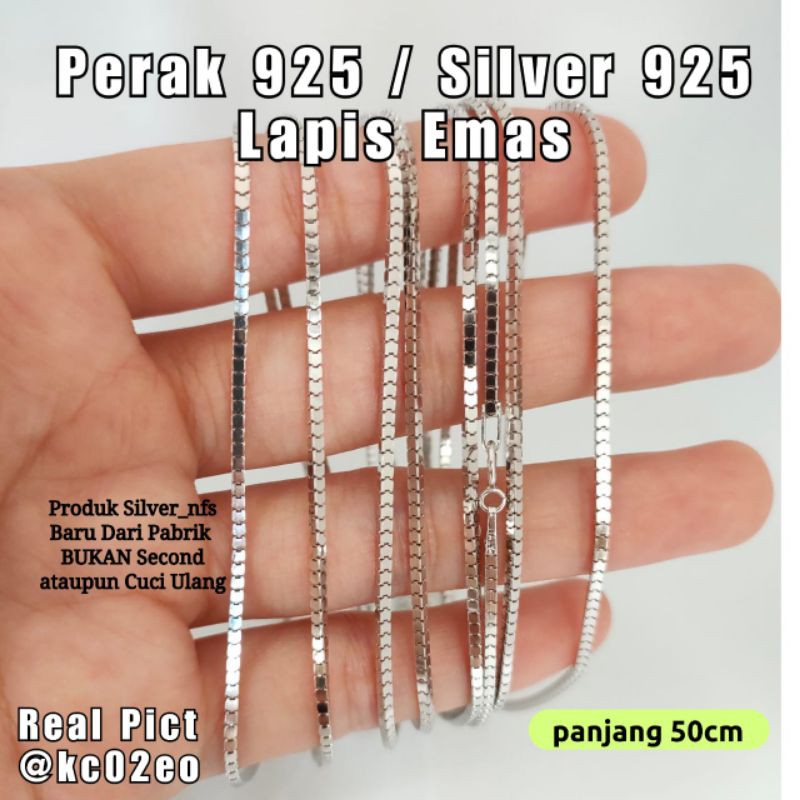 Kalung Perak 50cm Kalung Milano Kaca 50 Cm 60 Cm Asli Perak 925 Lapis Emas Putih Kalung Pria Kado