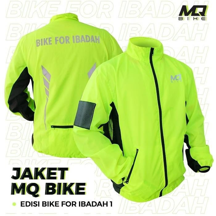 JAKET SEPEDA TRENDY WATERPROOF MQ BIKE HIJAU STABILO