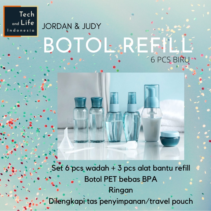 Botol Sabun Skincare Lotion Refill Travel Toiletries Kit Plastik Set 6