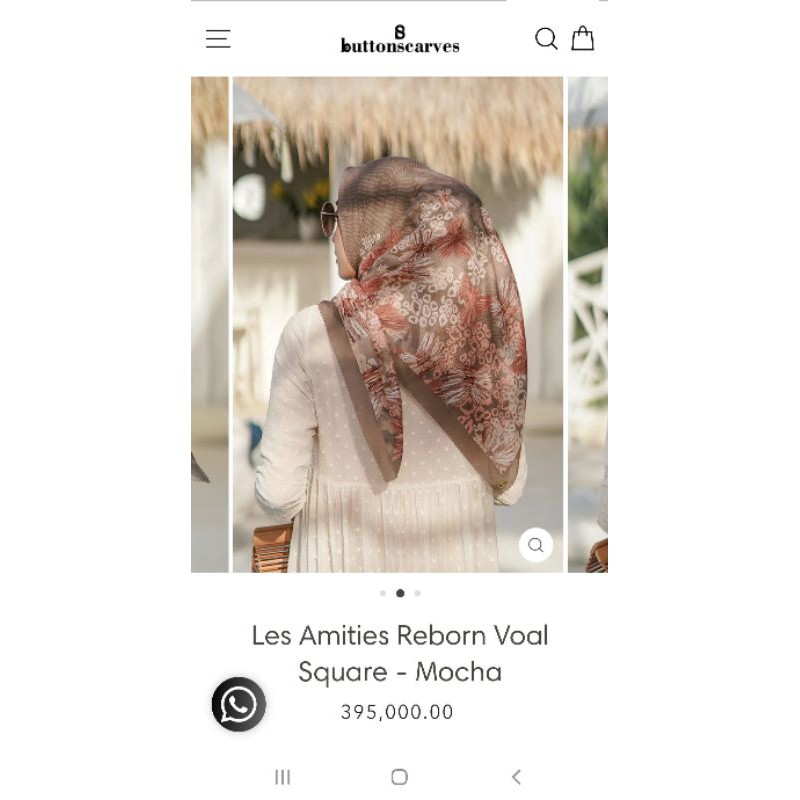 Buttonscarves New not Preloved Les Amities Reborn Voal Square, Mocha