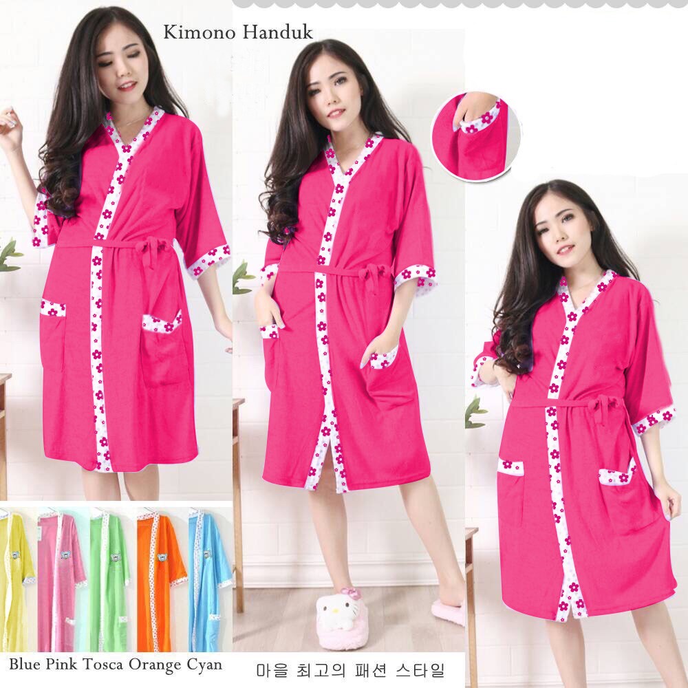 Pamelo Kimono Handuk Wanita Dewasa/Jumbo Original Murah Baju Handuk Jumbo dan Standart Supplier Baju Handuk