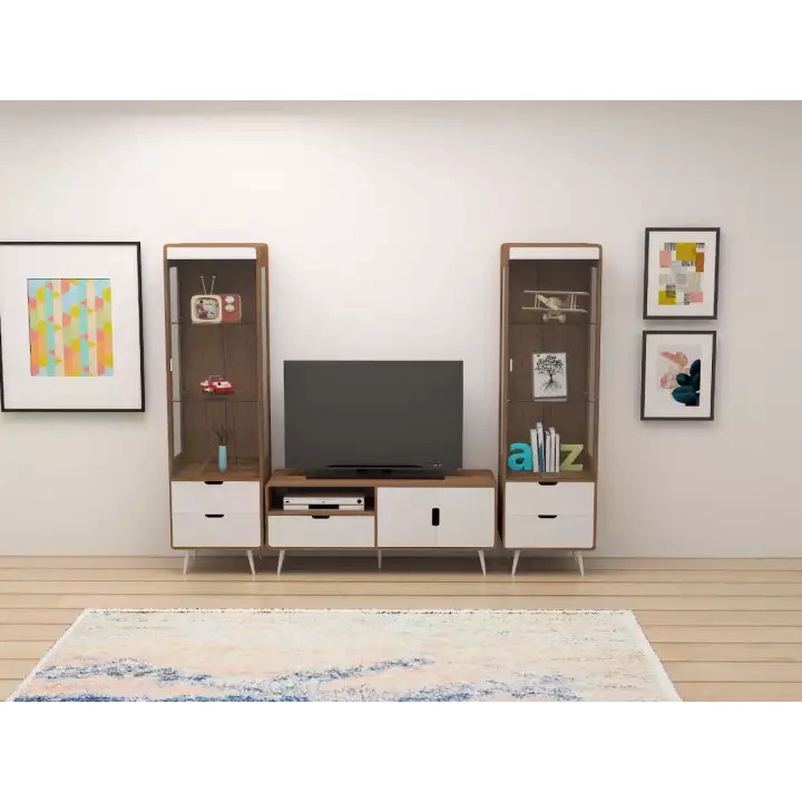 Set Ruang Tamu Lemari Pajangan DC 5023 Meja TV VR 1255 rak tv lemari hias