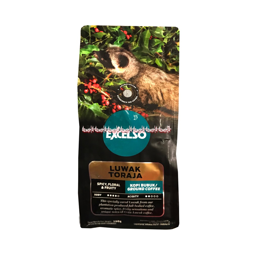Excelso Luwak Toraja Spicy Floral 200gr Kopi Bubuk Ekselso Exselso Loewak Sulawesi Ground Coffee Luwak Toraja 200 gram