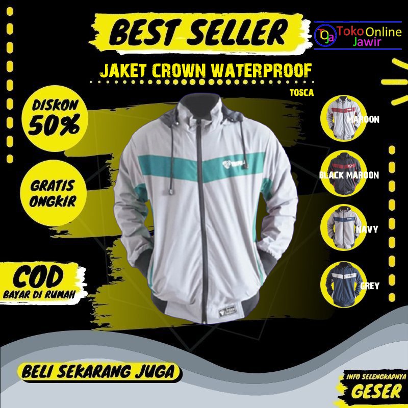 Jaket Jacket Pria Cowok Cowo Laki Laki Crown Outdoor Waterproof Original Murah Terbaru Keren 2021