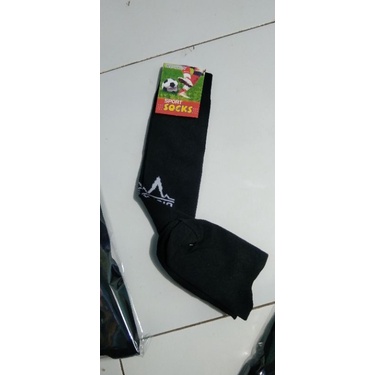 kaos kaki BOLA ( 1 lusin 12 pasang ) merk TENSIO  hitam POLOS panjang sepaha gambar 100% hasil japretan sendiri
