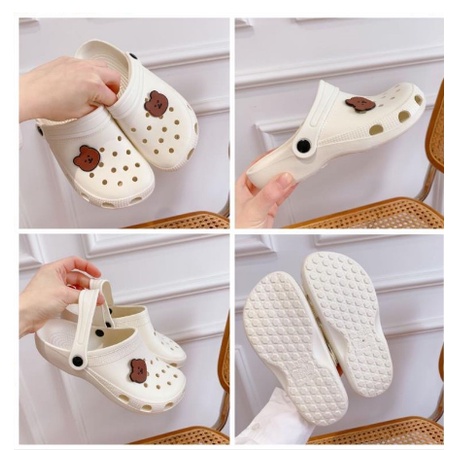 S987 (TANPA STIKER) Sandal Selop Motif Beruang Kecil / Sandal Slop Bear / Sandal Bear Mini / Sandal Fashion Wanita