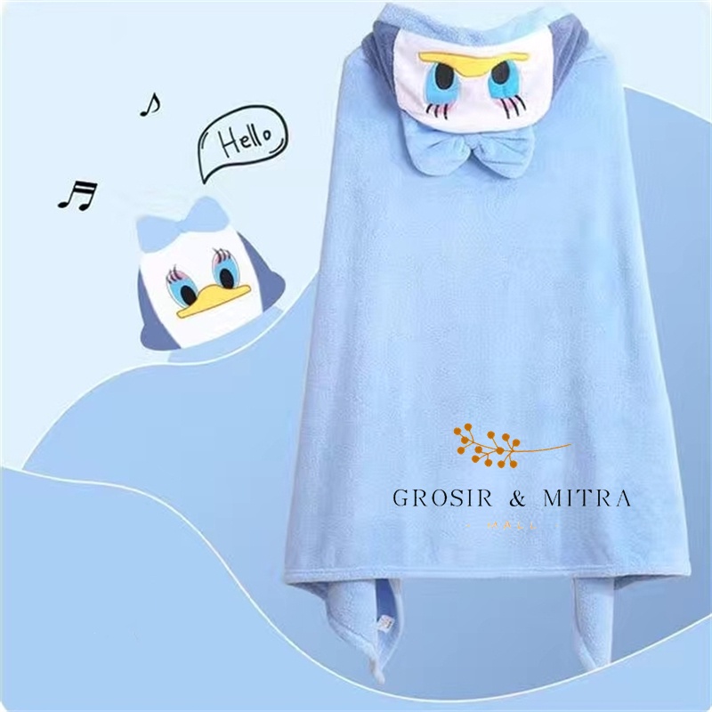 Selimut Bayi 2 in 1 Multifungsi Handuk Unisex Selimut Blanket Selimut Hoodie Double Fleece Bulu Perlangkapan Kamar Mandi Lembut Selimut Anak 3D Hoodie Tudung Ponco