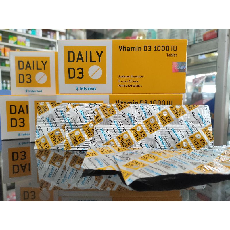 Jual VITAMIN D3 1000 IU DAILY D3 1 STRIP 10 TABLET Shopee Indonesia