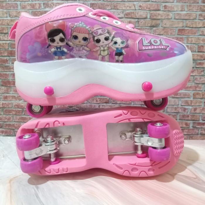 SEPATU RODA ANAK RODA 4 KARAKTER LOL - PINK PROMO