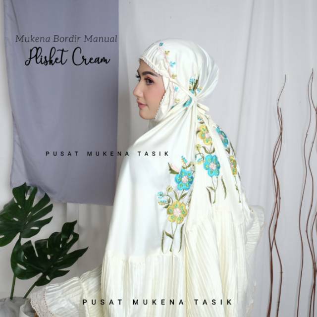 MUKENA VELVET DEWASA BORDIR MANUAL PLISKET | GROSIR BELI MUKENA PRISKET MURAH AMORA