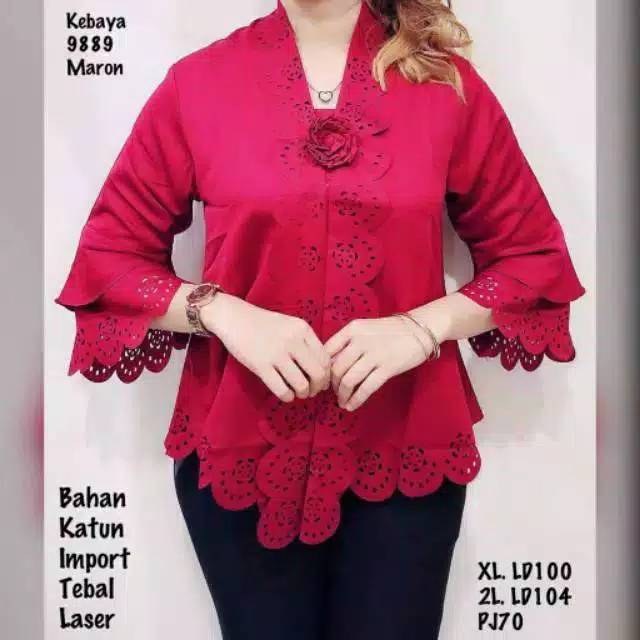 NEW PROMO Kebaya Encim Senada Modern Katun Laser Impor  Tangan Terompet