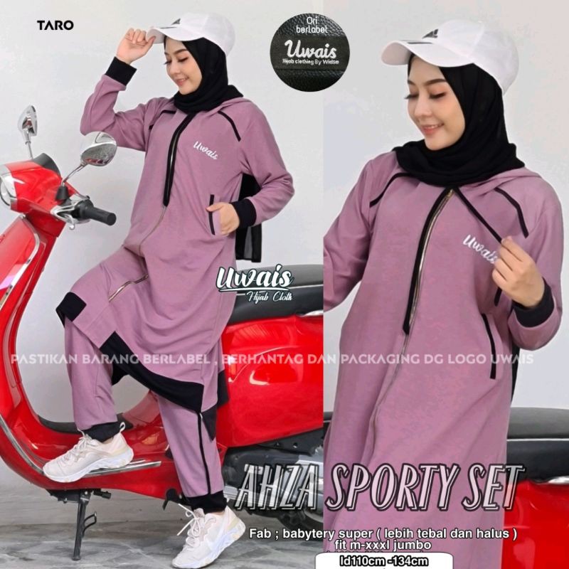 NEW ARRIVAL 2021 SETELAN BAJU OLAHRAGA SYARI MUSLIMAH BABYTERRY SUPER BIG SIZE AHZA SPORTY UWAIS