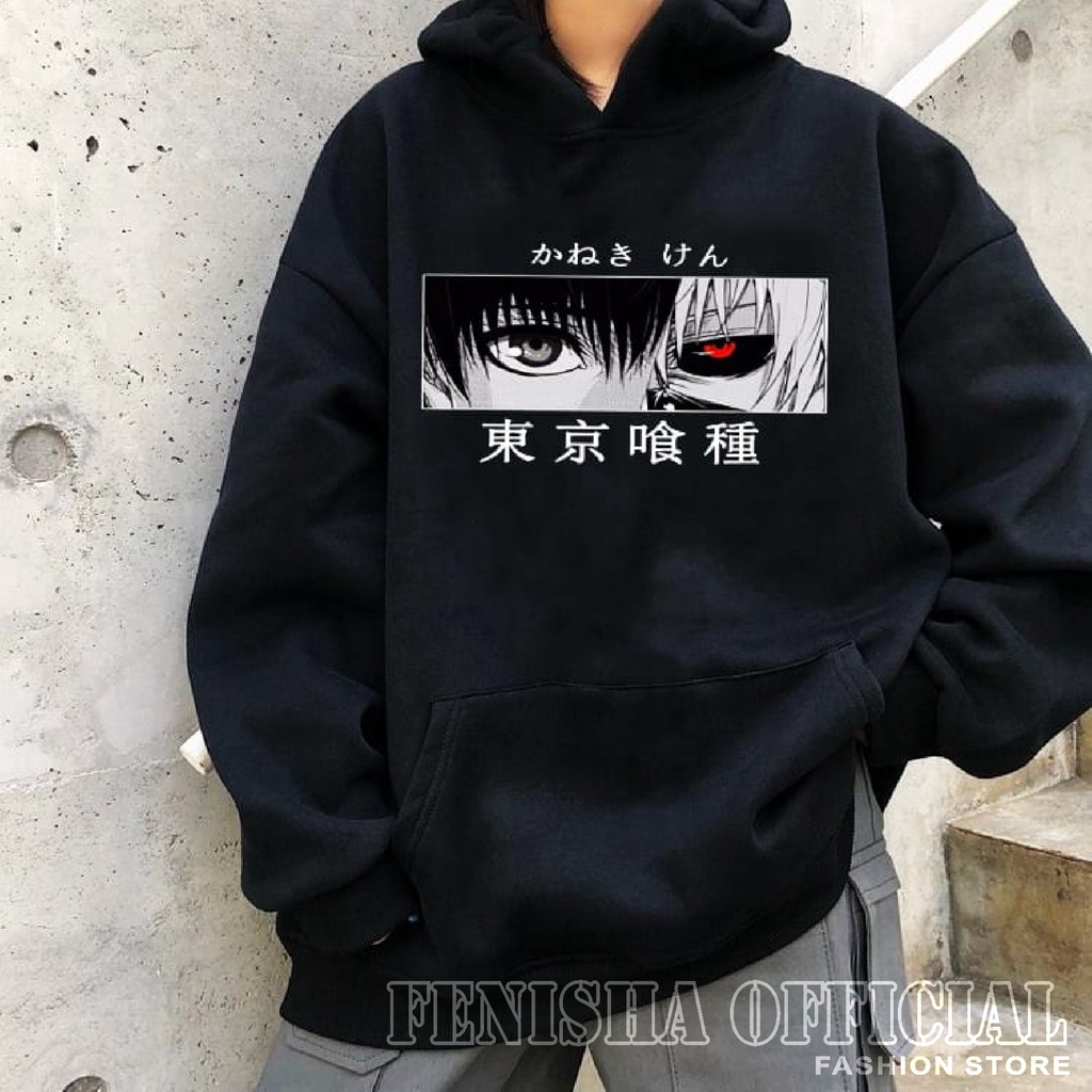 FenishaStore Sweater Hoodie Wanita Anime Tokyo Ghoul Kaneki Ken Eyes