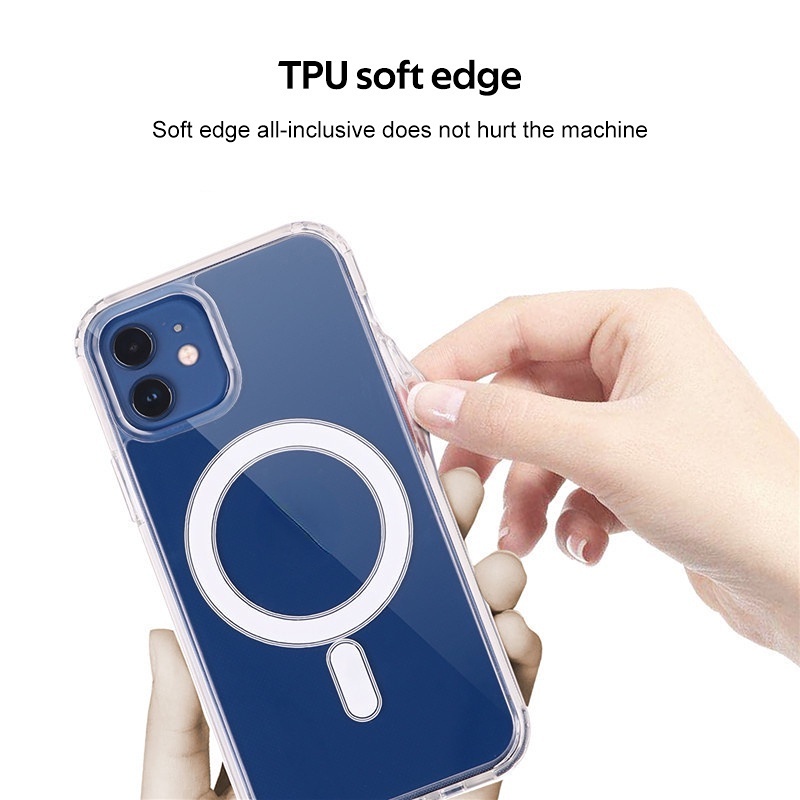 Case Magnetik Full Cover Hp Wireless Charging Untuk iPhone 14 / 13 / 12 / 11pro / X / XR / XS Max / 12 / 13 Mini