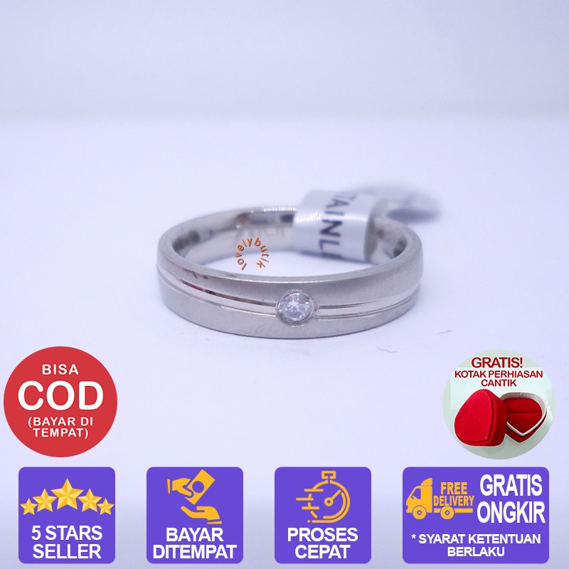 Lovelybutik Cincin Titanium Couple Magnolia cincin Tunangan (satuan)