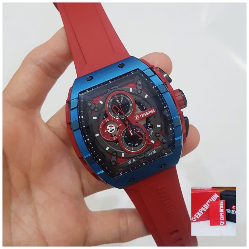 EXPEDITION 6782 MERAH RING BIRU NAVY JAM TANGAN EXPEDITION PRIA E 6782