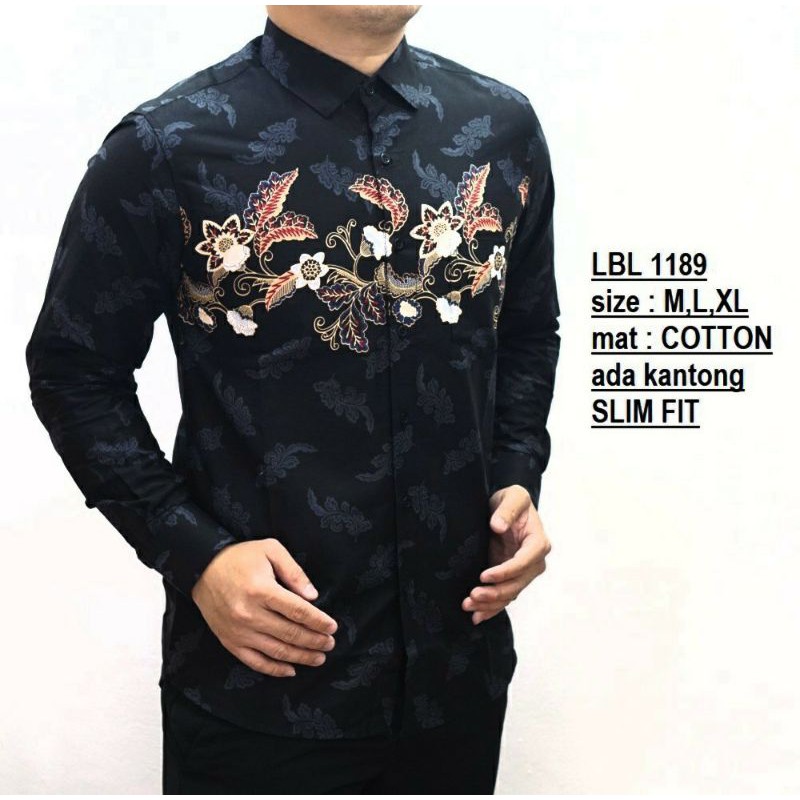 LBL1111 KEMEJA BATIK PRIA SLIM FIT LENGAN PANJANG BEST SELLER LUIGIBATANI