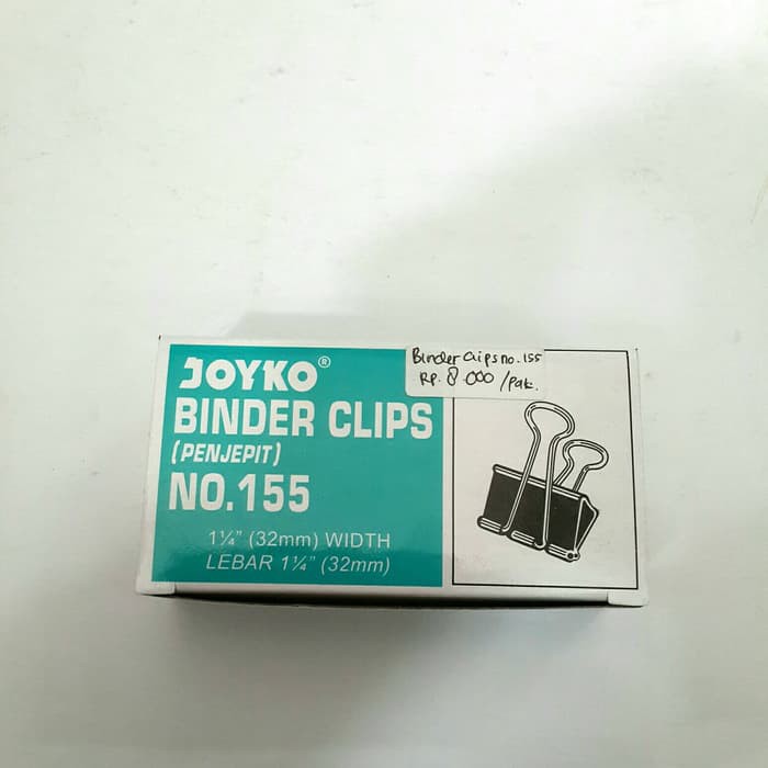 

Joyko Binder Clips Merk Joyko No 155 / Penjepit Kertas