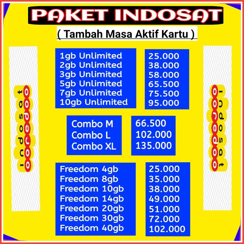 [MURAH] Indosat Data Kuota Unlimited, New Freedom,    IM3