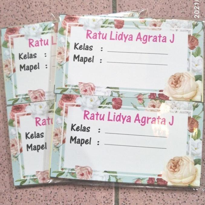 

READY STOK stiker custom bisa request tema nama mata pelajaran 9x5cm isi 24 Barang Berkualitas Bisa