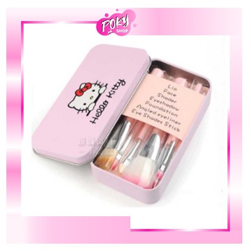 POKY - D8000 Set Kuas Make Up / Set Kuas Make Up Import / Make Up Brush / Kuas Make Up 7 in 1 Hello Kitty / Make Up Tools