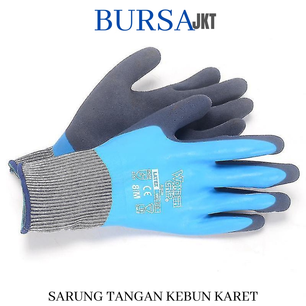 SARUNG TANGAN PERALATAN BERKEBUN LAPIS KARET DOUBLE ANTI LICIN LATEX ANTI AIR