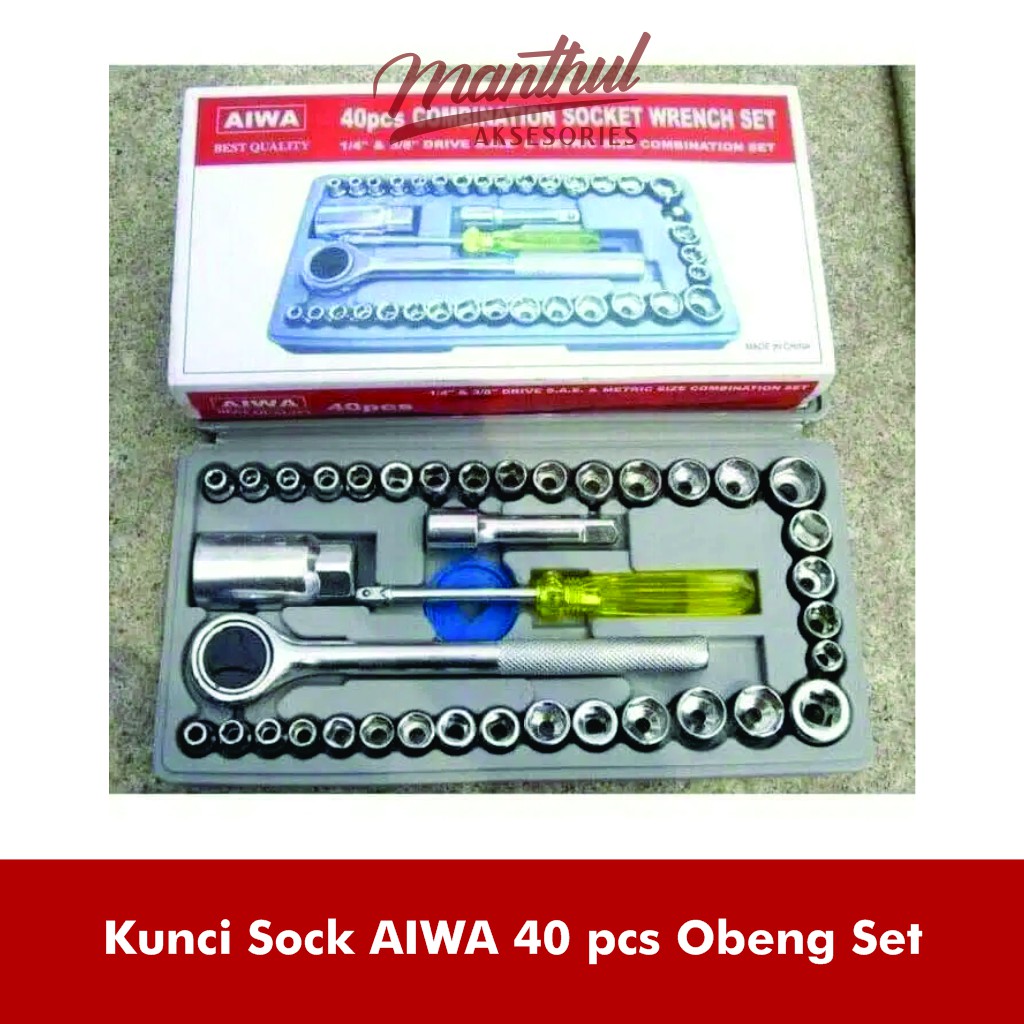 Kunci Sock AIWA 40 pcs Obeng Set