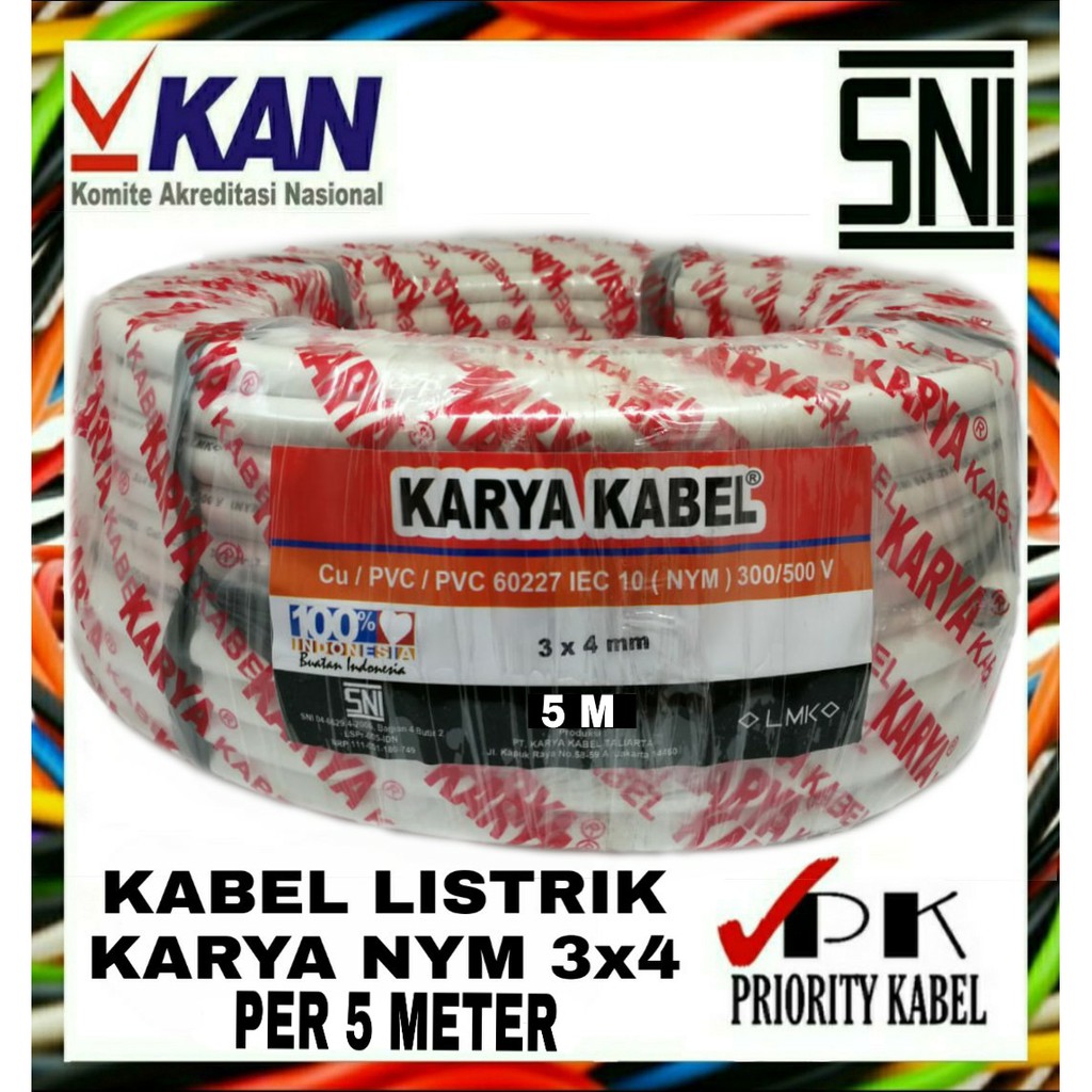 Kabel KARYA NYM 3x4 (Per 5 meter)