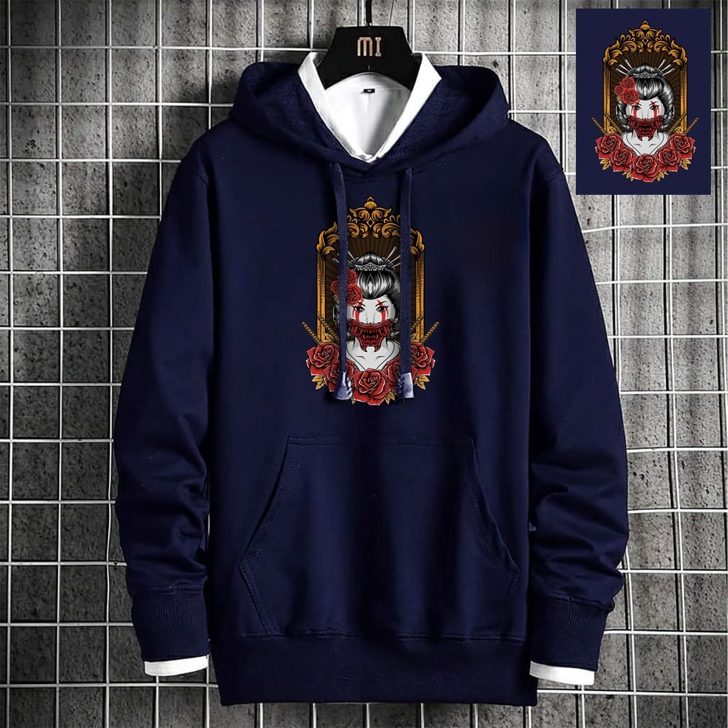 Sweater Jacket Hoodie Distro Toonz Lady Rose Bahan Fleece Tebal