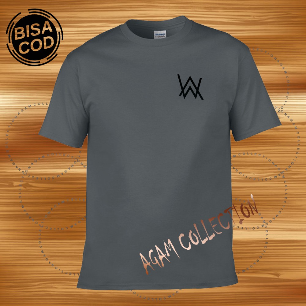 Agam Collection Baju Kaos Distro Alanwalker Logo Text Hitam Lengan Pendek  Premium Quality