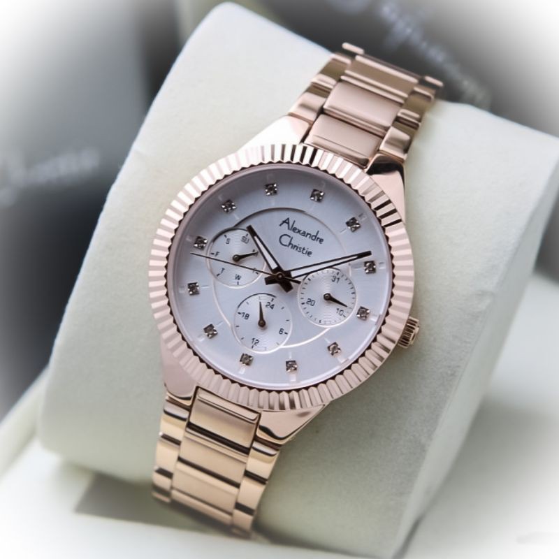 Jam Tangan Wanita Alexandre Christie Ac 2900 Bf Rosegold Original Fashion Wanita