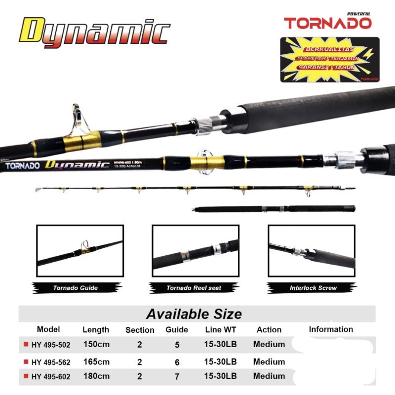 joran tornado dynamic 502 562 602 15-30lbs