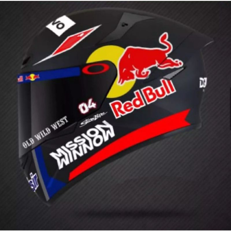 sticker set helm Redbull dovi stiker helm full face redbull