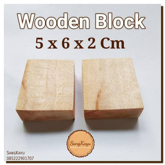 Wooden block / board 5x6x2 Cm Potongan / papan kayu bahan craft dekor