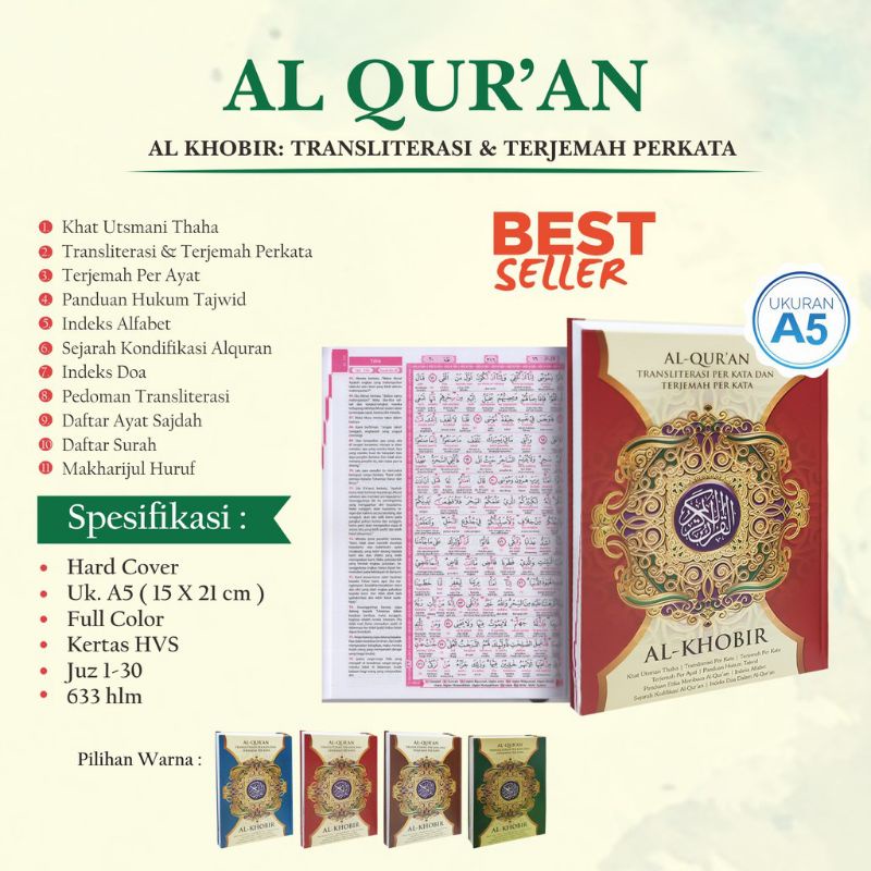 kitab suci umat muslim Alquran A 5 plus terjemahan Bahasa indonesa di lengkapi cara baca dan trjemah