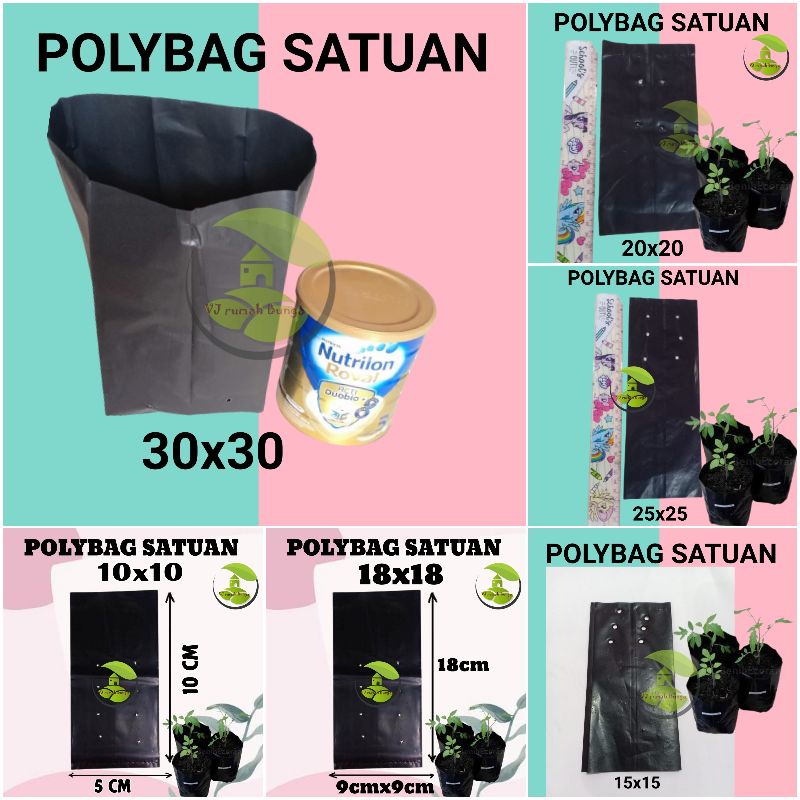 Polybag Tanaman Ukuran 15x15 18x18 20x20 25x25 30x30 Kantong Plastik Polibek Tanaman