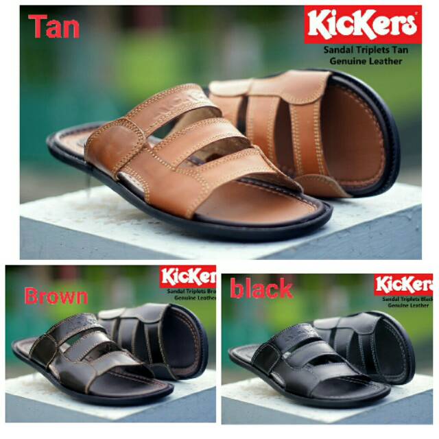 DISC 60% SANDAL KICKERS TRIPLETS ORIGINAL KULIT ASLI