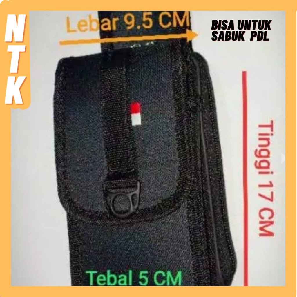 Sarung Hp Pinggang Kombinasi Resleting Dobel Slot Max 6,8inch - Bisa Untuk Sabuk Pdl - HR01