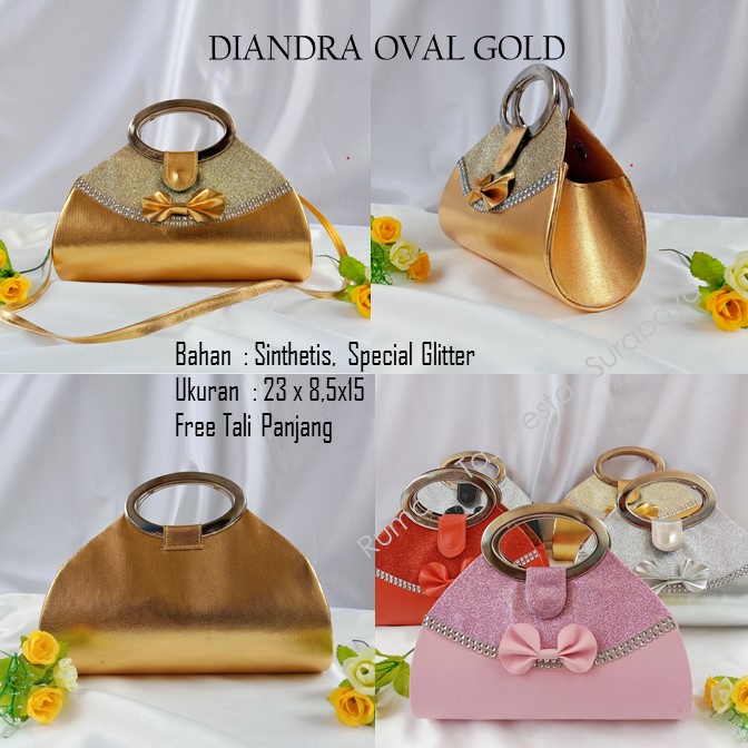 Tas Seserahan,Tas Souvenir,Tas Home Made ,DIANDRA OVAL GOLD