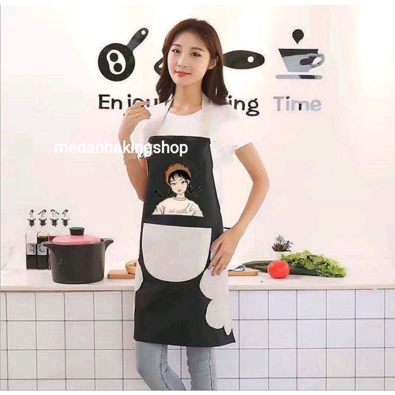 Celemek Masak/Celemek Anti Air/Celemek Motif Rabbit/Apron/Apron Waterproof