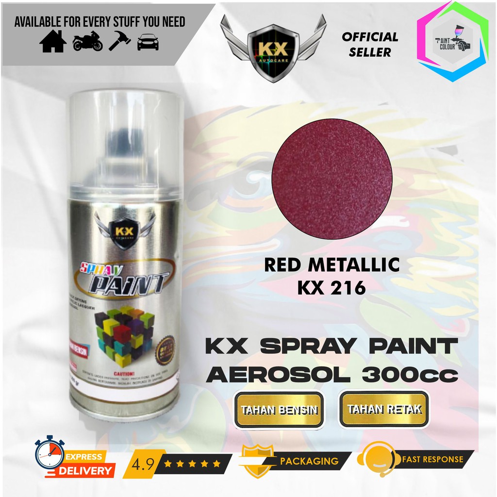 Cat Semprot Aerosol / Pylox KX Autocare Paint - KX 216 RED METALLIC